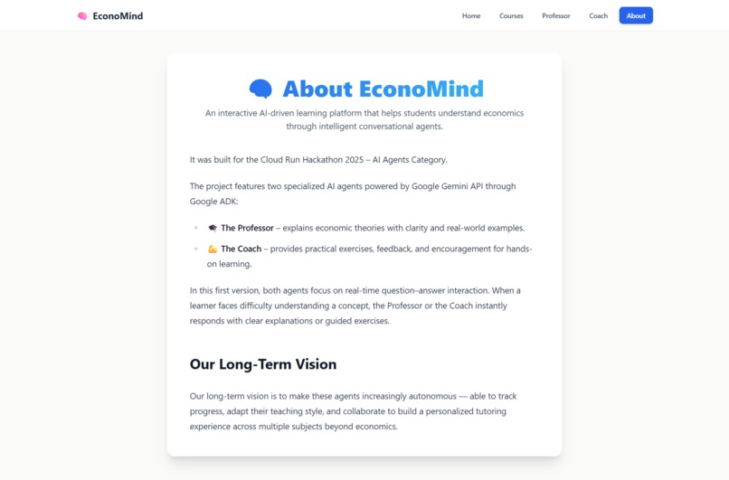 EconoMind: Dual Agent Tutor – screenshot 5