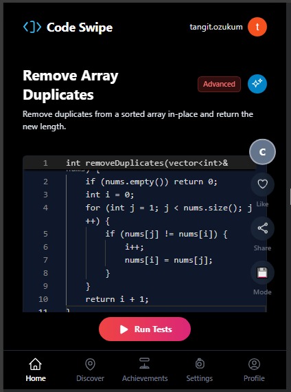 CodeSwipe – screenshot 1