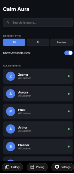 Calm Aura: Talk to someone who actually listens. – screenshot 2