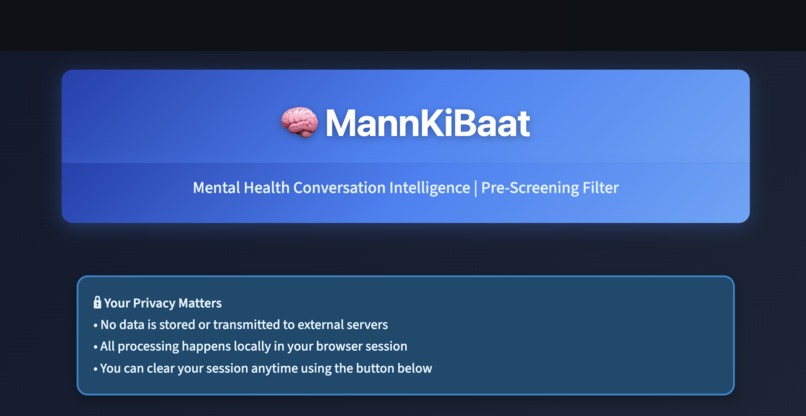 MannKiBaat - Mental Health Conversation Intelligence – screenshot 1