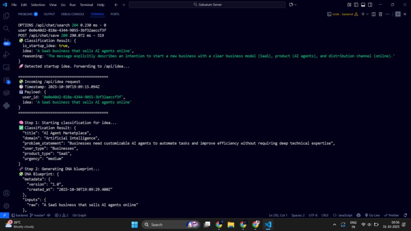 Galuxium — The AI That Builds Startups Autonomously – screenshot 1
