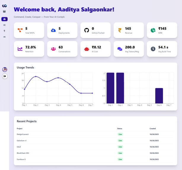 Galuxium — The AI That Builds Startups Autonomously – screenshot 19