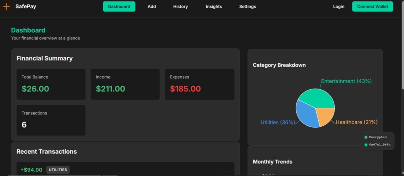 SafePay AI  Decentralized, Privacy First Financial Manage – screenshot 4