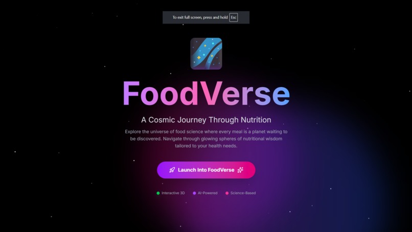 FoodVerse: Explore Foods as Planets in a 3D Universe – screenshot 4
