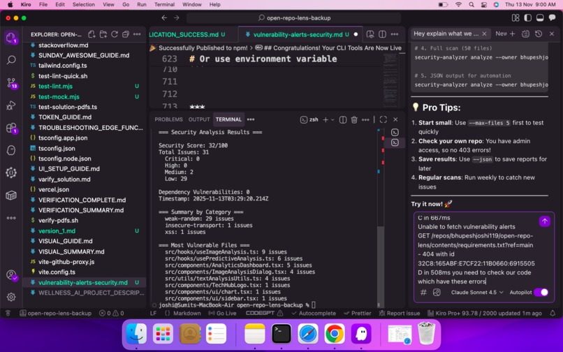 Security vulnerability analysis – screenshot 1