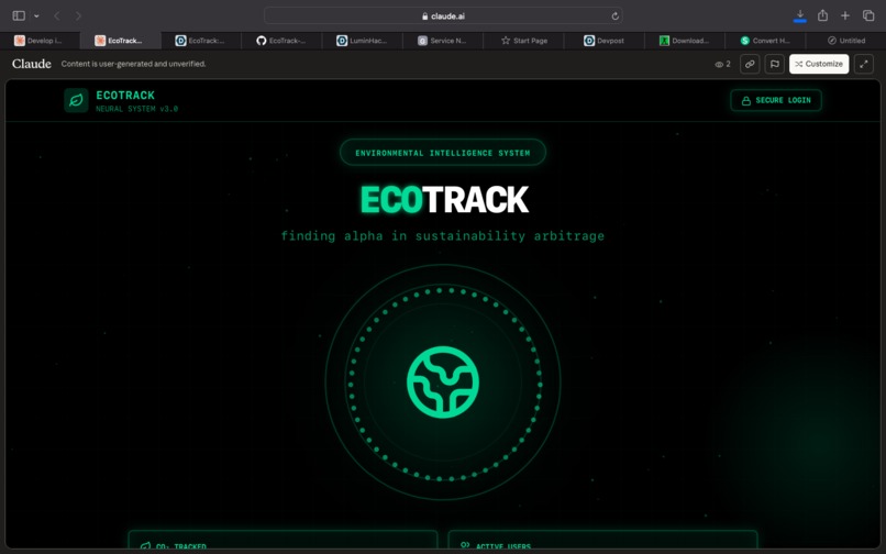 EcoTrack: Environmental Intelligence Platform – screenshot 1