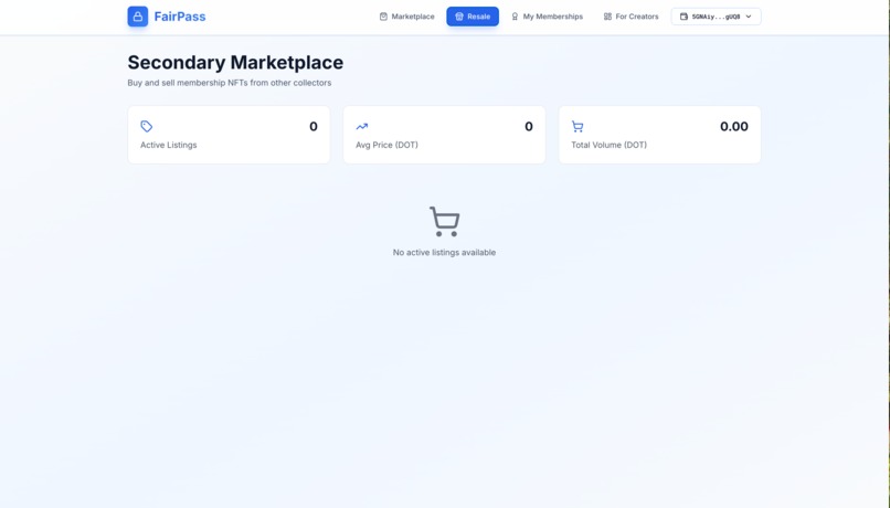 FairPass - Zero-Fee Creator Memberships on Polkadot – screenshot 5