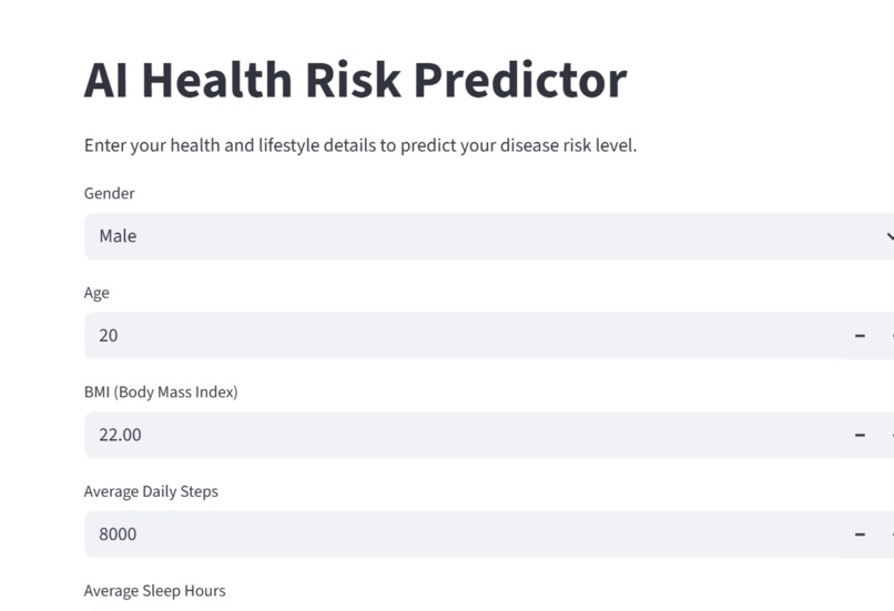 HealthPredictor – screenshot 2