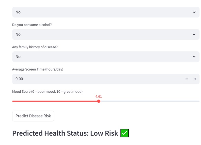 HealthPredictor – screenshot 3