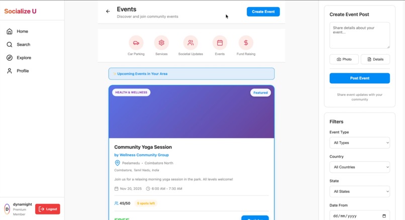 SocializeU – screenshot 1
