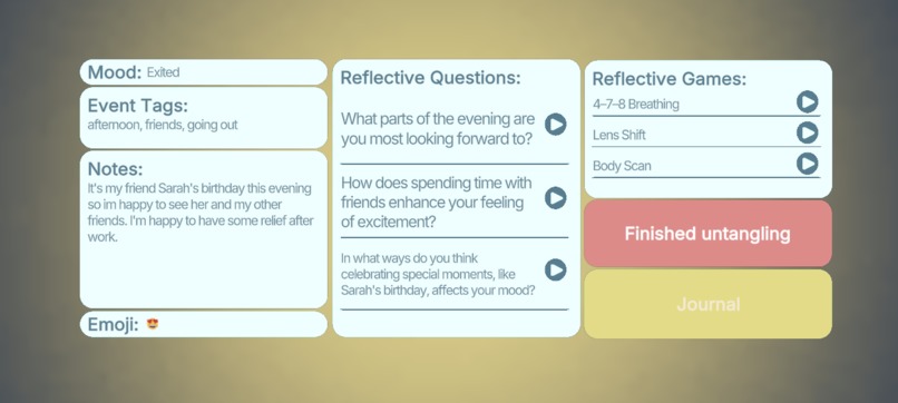Untangle: a soft space to unpack your day – screenshot 1