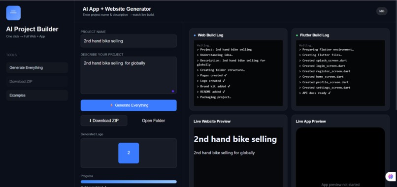 An ai web and app builder in 2sec  – screenshot 1