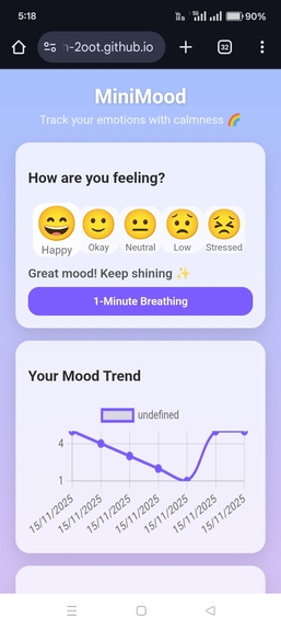 ➡MiniMood – Student Wellness Tracker – screenshot 2