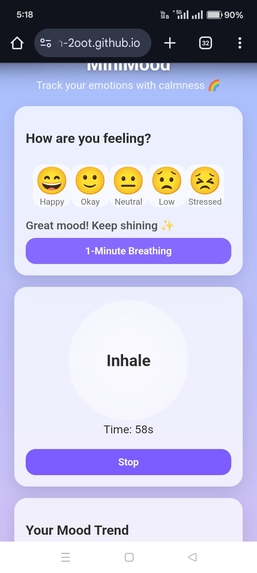 ➡MiniMood – Student Wellness Tracker – screenshot 1