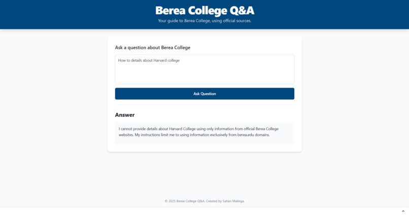 Berea College Q&A – screenshot 6