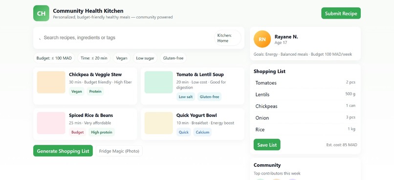 Community Health Kitchen – screenshot 1