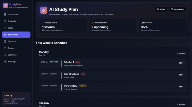 StudyPilot – screenshot 1