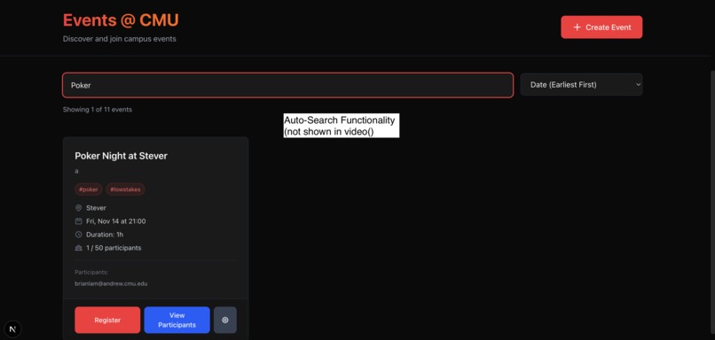Events @ CMU – screenshot 1
