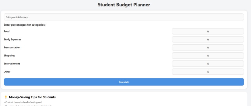 Student Budget Planner and Advisor – screenshot 2