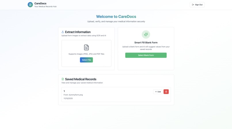 CareDocs – screenshot 2