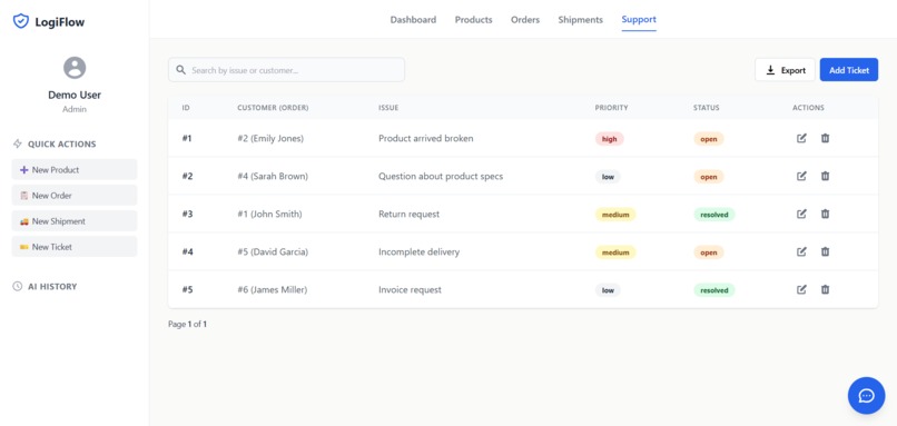 LogiFlow – screenshot 1