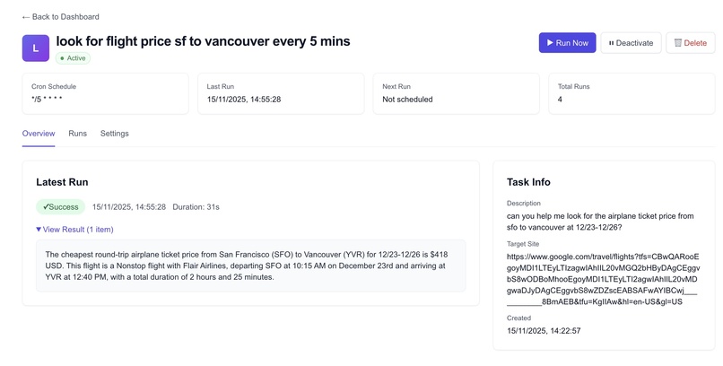Browser Cron – screenshot 2