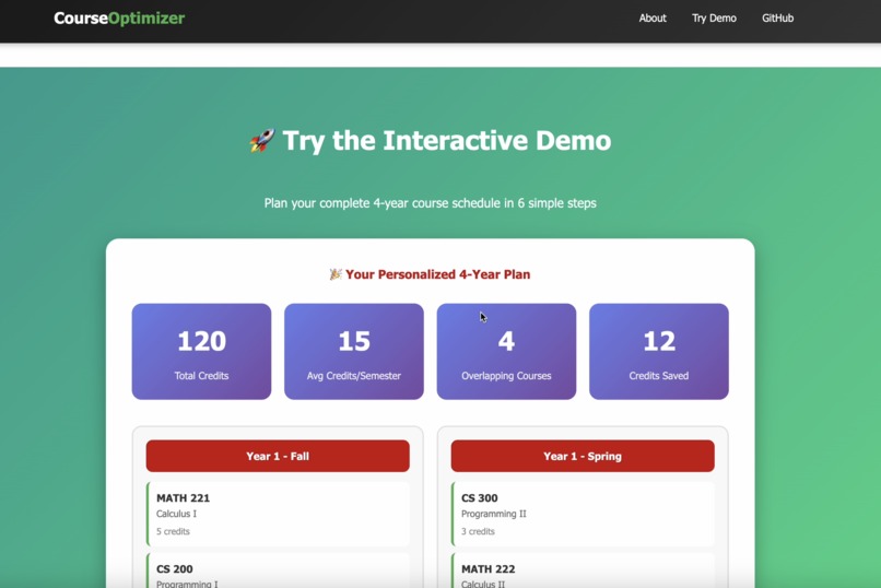Course Optimiser – screenshot 3