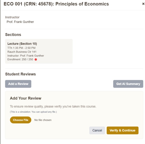 Course Evaluator App – screenshot 5