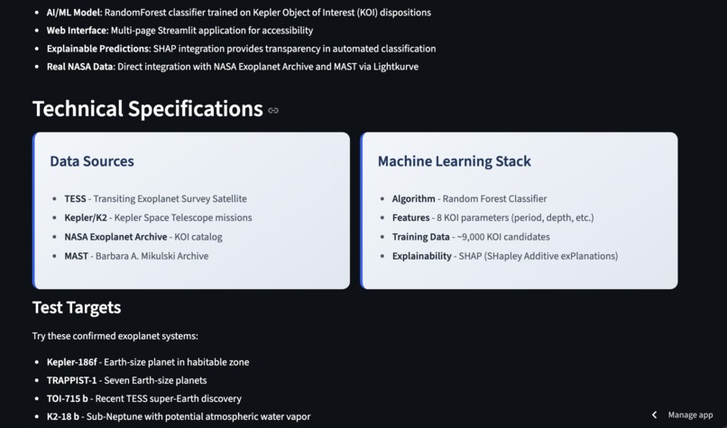 ZAMEXO: NASA Exoplanet Analysis Tool – screenshot 2