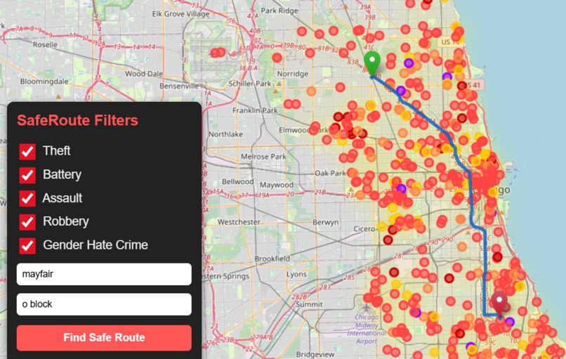 SafeRoute Crime Map – screenshot 1