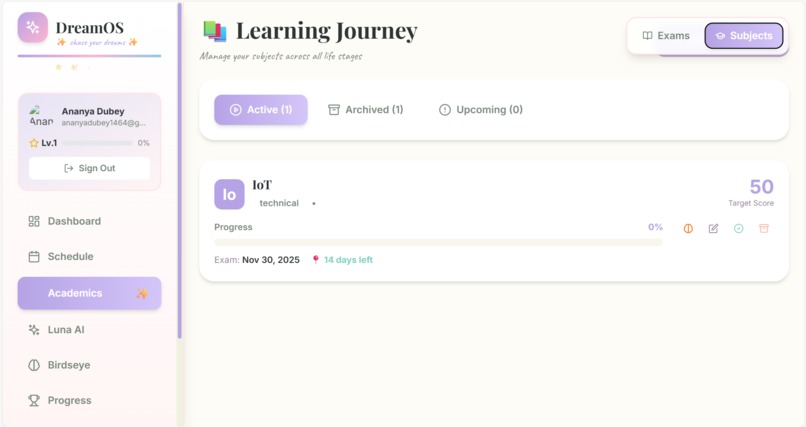 DreamOS - Gamified AI Learning Assistant – screenshot 2