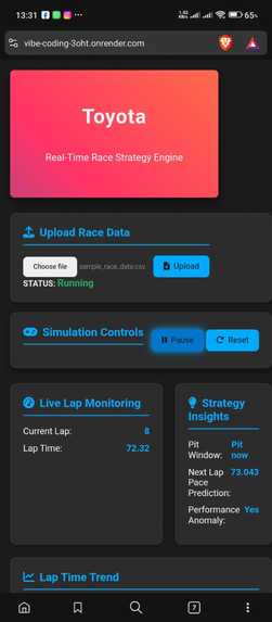 real timeracing strategy engine – screenshot 2