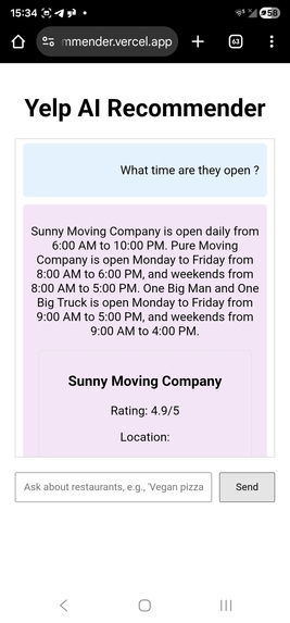 Yelp AI Assistant – screenshot 4