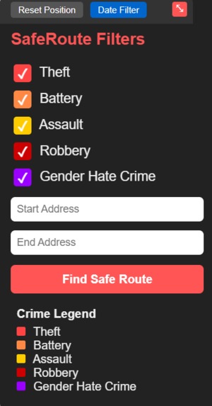 SafeRoute Crime Map – screenshot 3