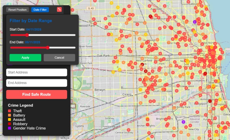 SafeRoute Crime Map – screenshot 5