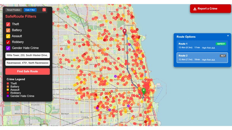 SafeRoute Crime Map – screenshot 6