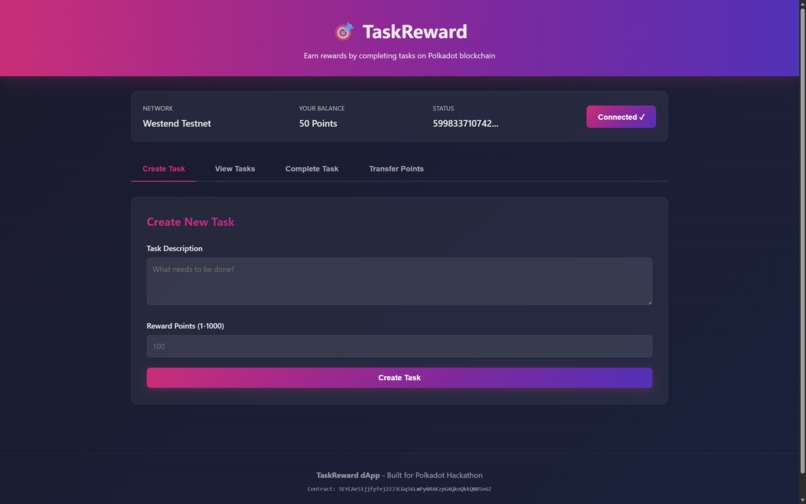 TaskReward - Decentralized Task Management on Polkadot – screenshot 5