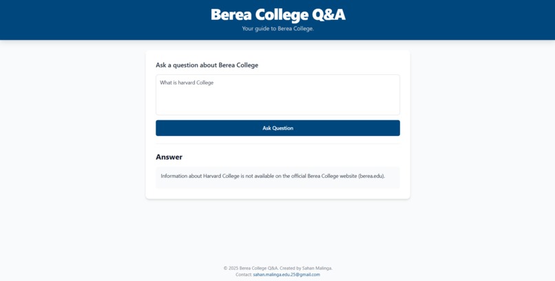 Berea College Q&A – screenshot 3