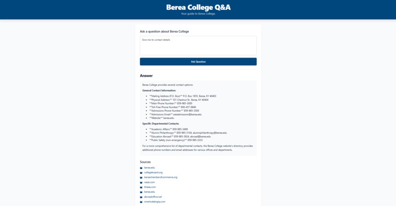 Berea College Q&A – screenshot 7