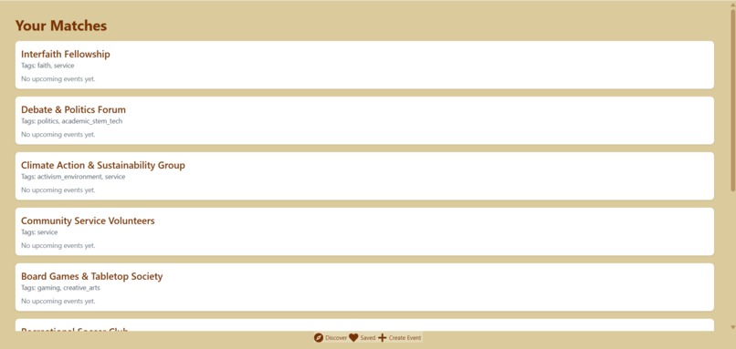 Campus Event Recommender – screenshot 1