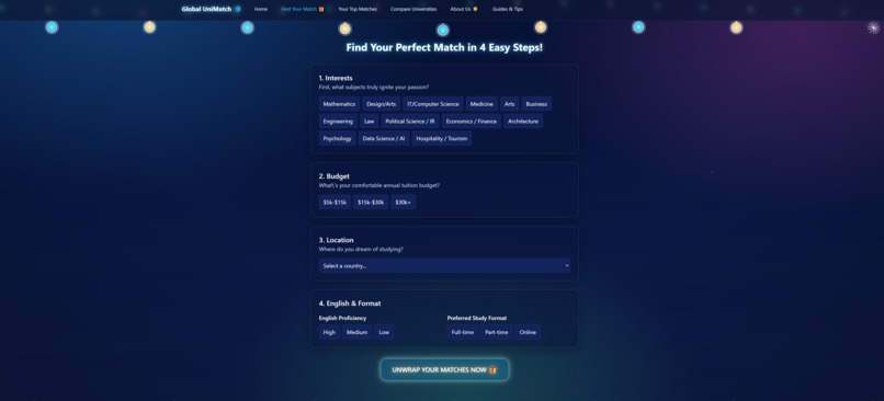 UniMatch – screenshot 2