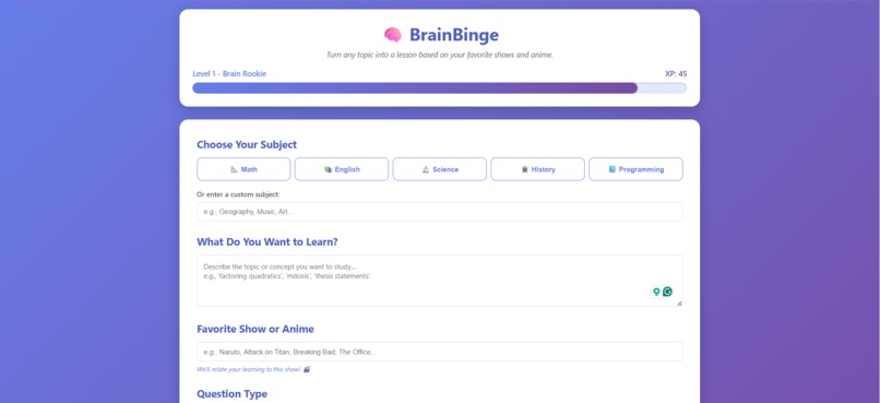 BrainBinge – screenshot 1