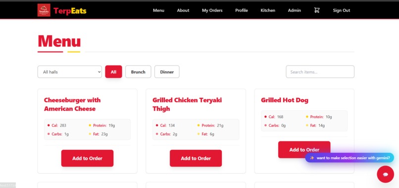 TerpEats – screenshot 1