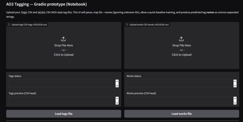 Ao3 Tags model – screenshot 1
