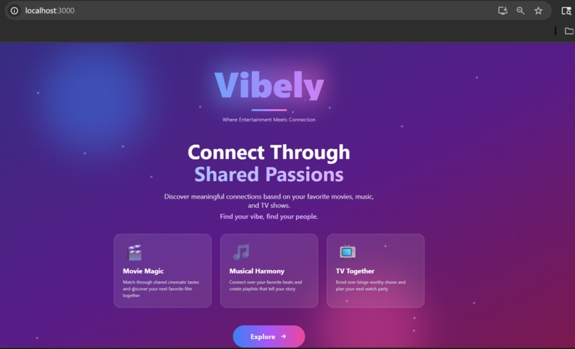 Vibely - connect through your shared passion – screenshot 1