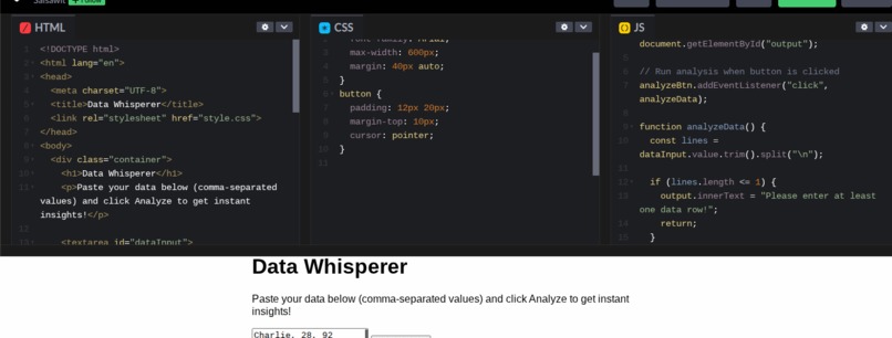 Data Whisperer – screenshot 1