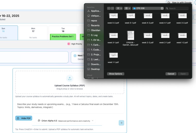 Perpetually Learning Scheduling System (PLSS) – screenshot 7