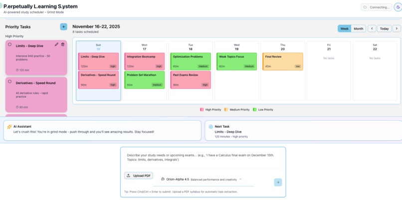 Perpetually Learning Scheduling System (PLSS) – screenshot 9