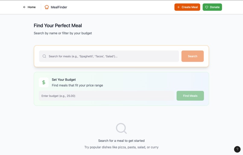 MealFinder – screenshot 1
