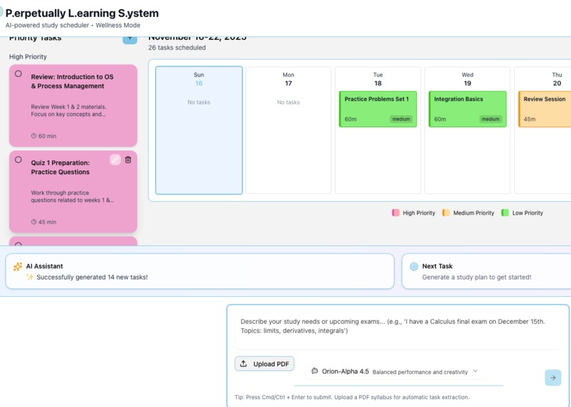 Perpetually Learning Scheduling System (PLSS) – screenshot 11